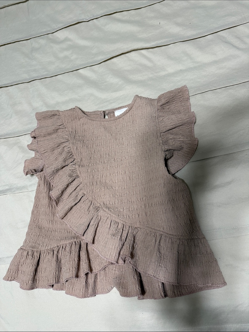 Girls' Ruffle Flutter Sleeve Top in Mauve